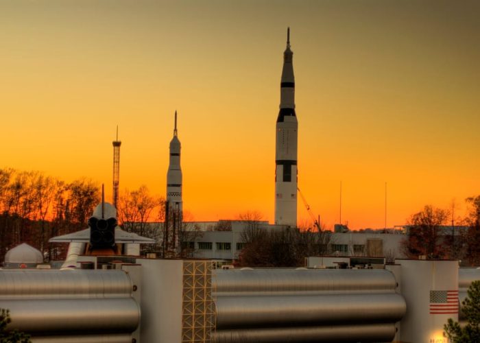 USSRC_BryceEdwards Photo at sunrise of the Saturn V rocket at the Davidson Center for Space Exploration in Huntsville Alabama